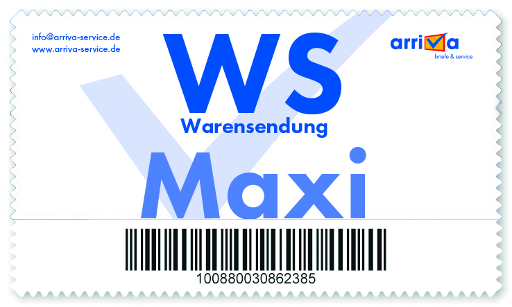 Warensendung Label Maxi Ansicht